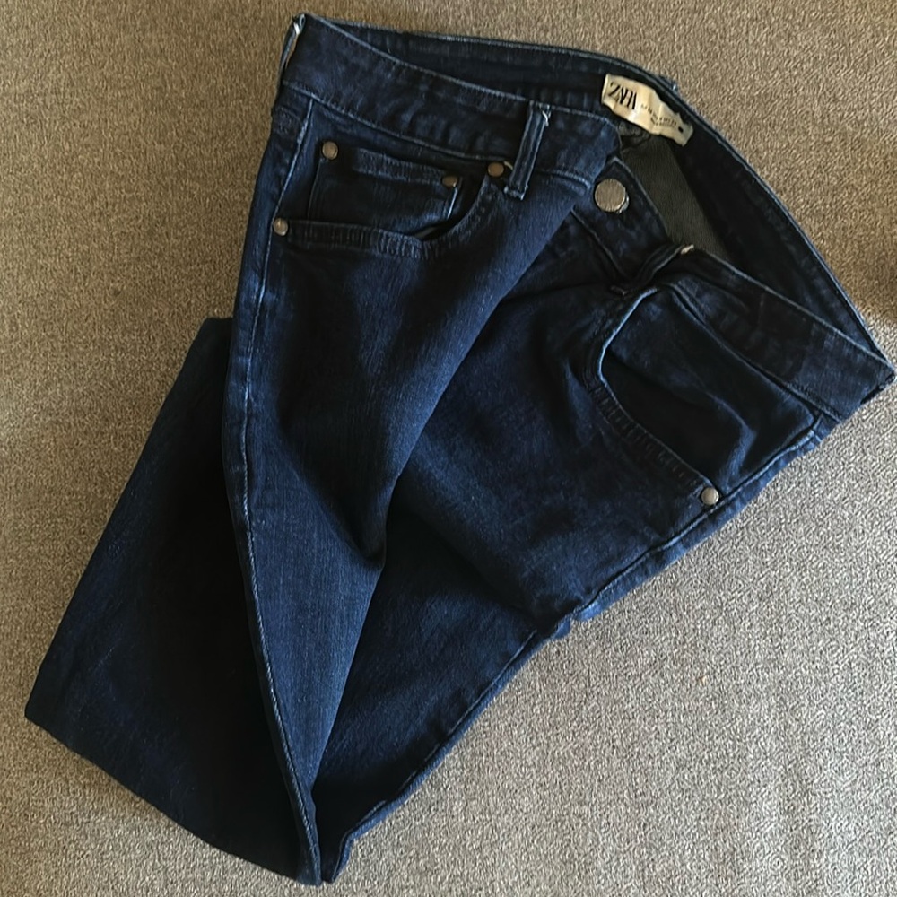 Zara Women's Skinny Jeans - Dark Blue